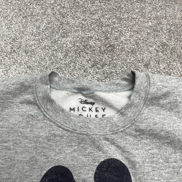 Disney Mickey Mouse Graphic Pullover Sweatshirt Unisex 1X Gray Crew Neck Casual - Picture 4 of 9